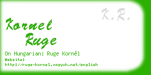 kornel ruge business card